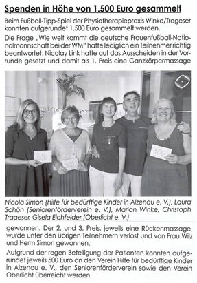 Spende Physiopraxis Winke/Trageser